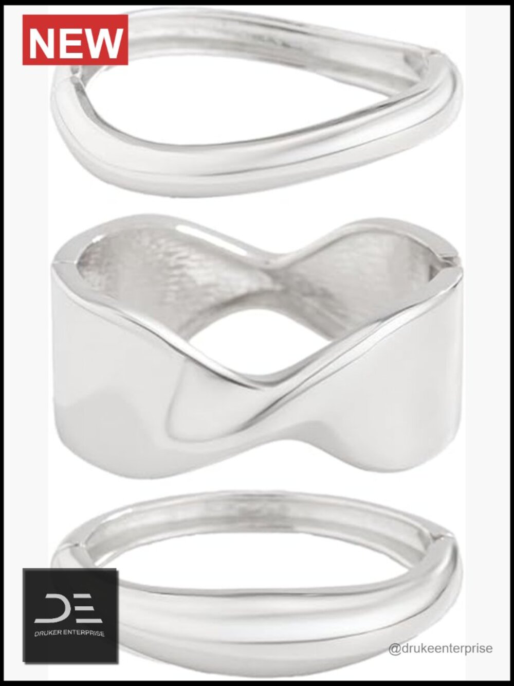 Chunky Cuff Bracelet Silver Plated Hinged Open Wire Bangle Minimalist Jewelry